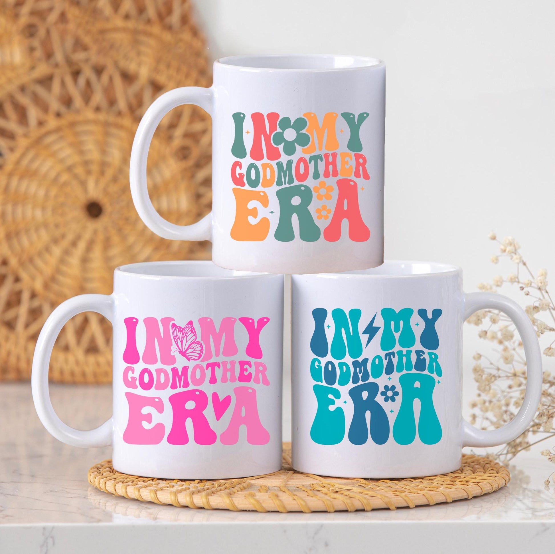Personalise retro in my godmother era ceramic mug gift, Godparent mug gift, Godparents gifts, Godparent proposal