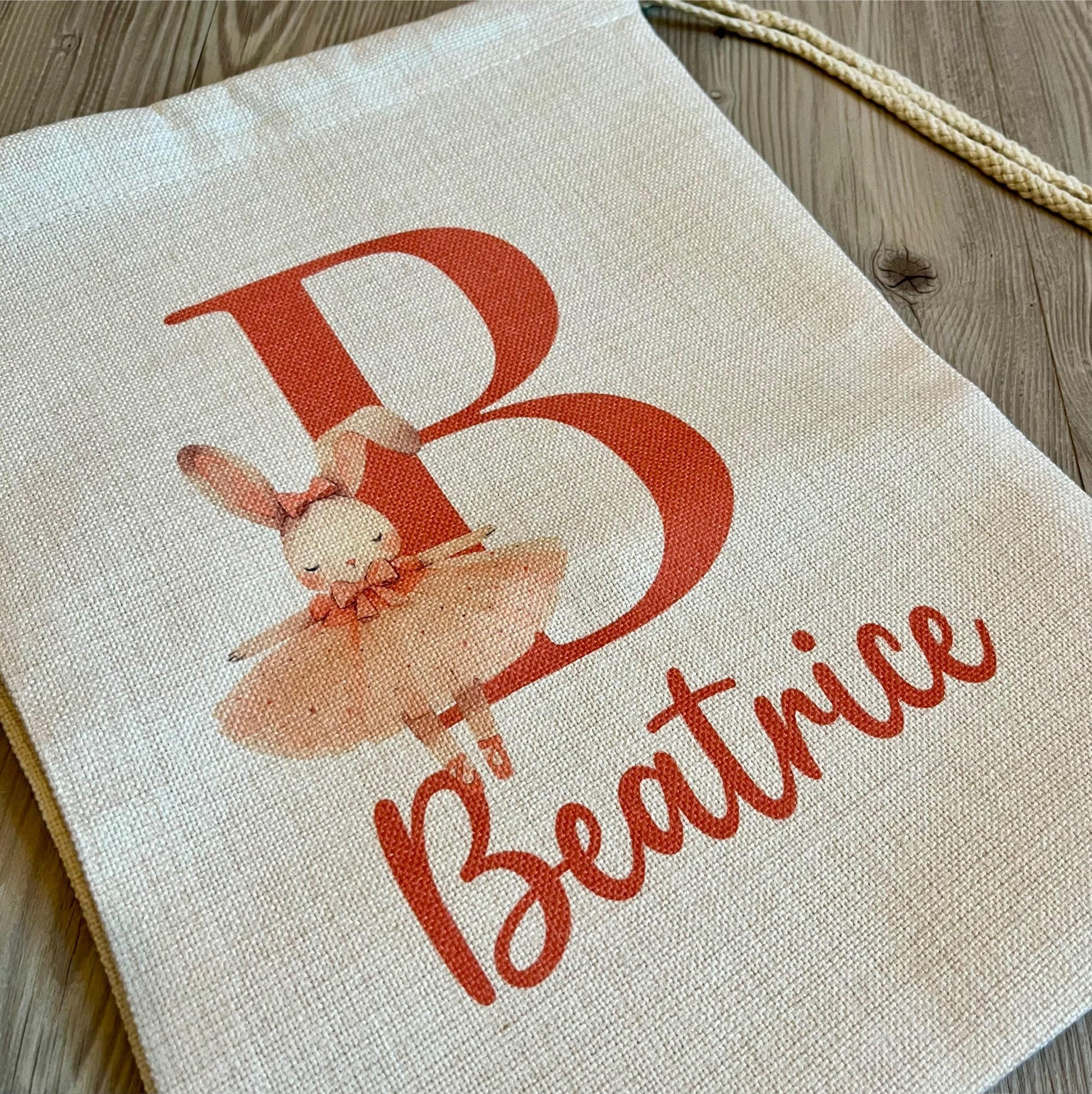 Personalised ballerina drawstring bag, ballet bag, back to school, nursery bag
