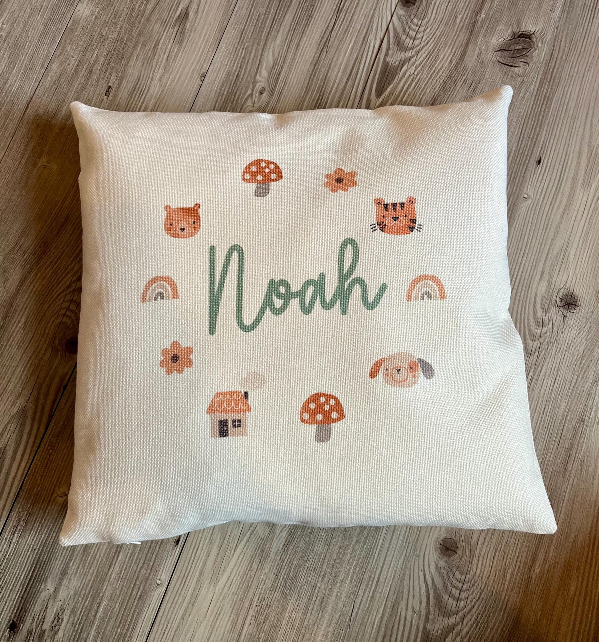 Personalised boho animal cushion gift bedroom decor, boho animal cushion, childrens bedroom cushion