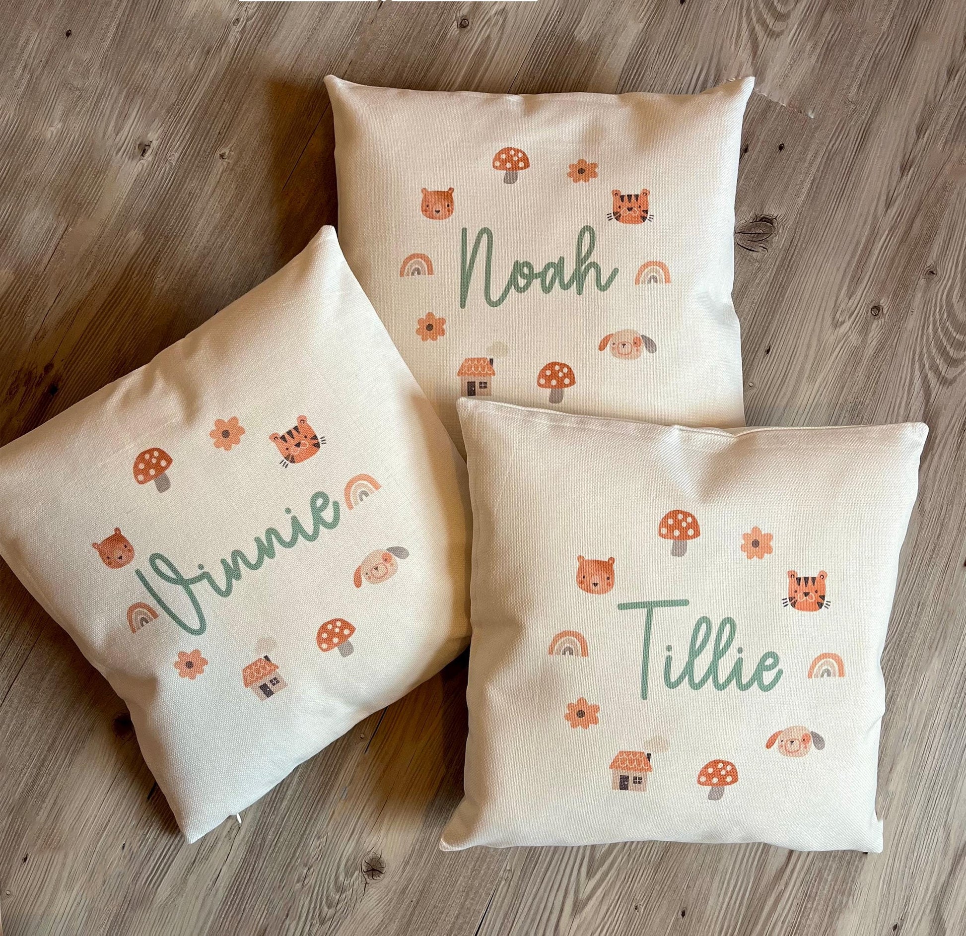 Personalised boho animal cushion gift bedroom decor, boho animal cushion, childrens bedroom cushion