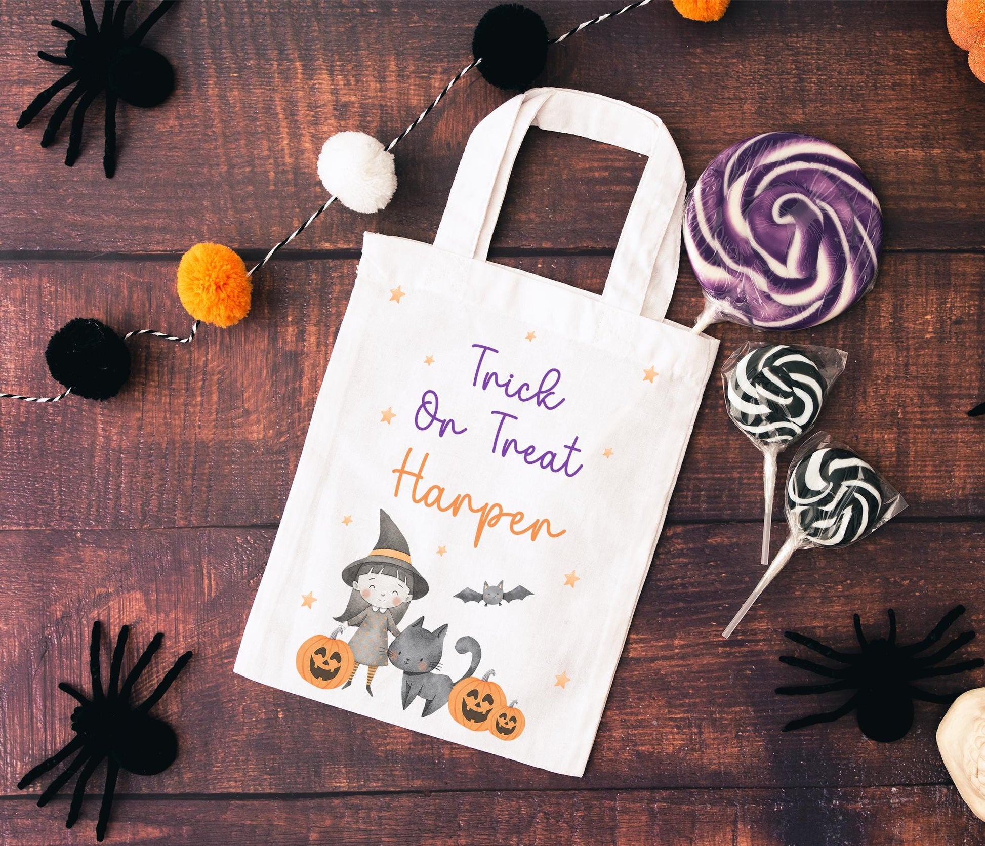 Personalised Halloween Witch Bag , Boo Basket , Trick or Treat Witch Bag , Halloween Witch Gift Bag , Halloween Baskets , Halloween Decor