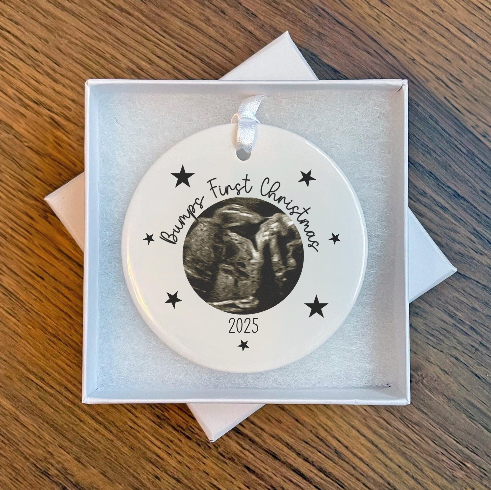 Personalised baby scan bump Christmas tree decoration christmas eve box personalised santa sack first christmas gift