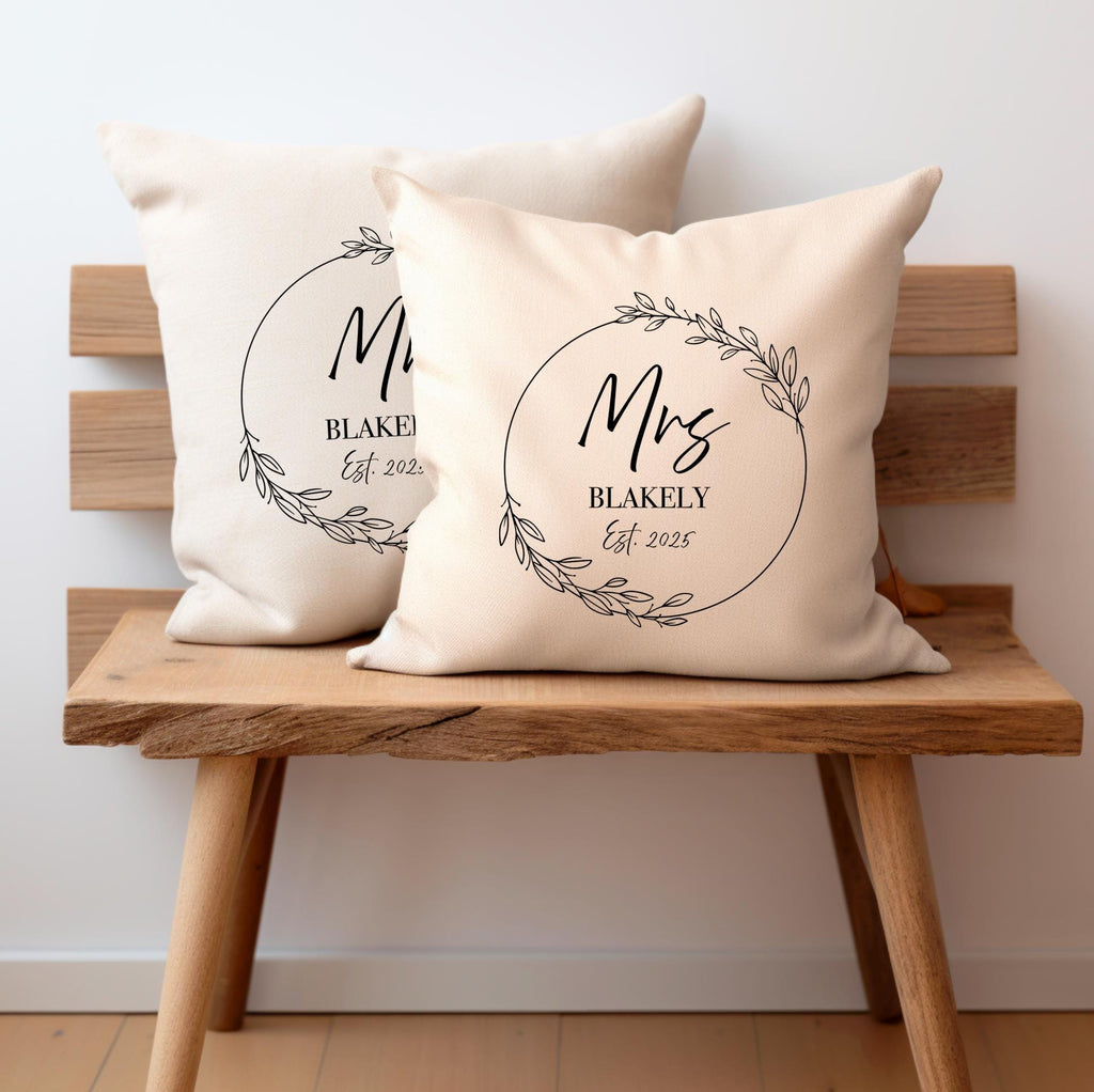 Personalised Mr and Mrs just married wedding car cushion gift, Couple wedding gift, Cushion wedding gift, Mr and Mrs wedding gift