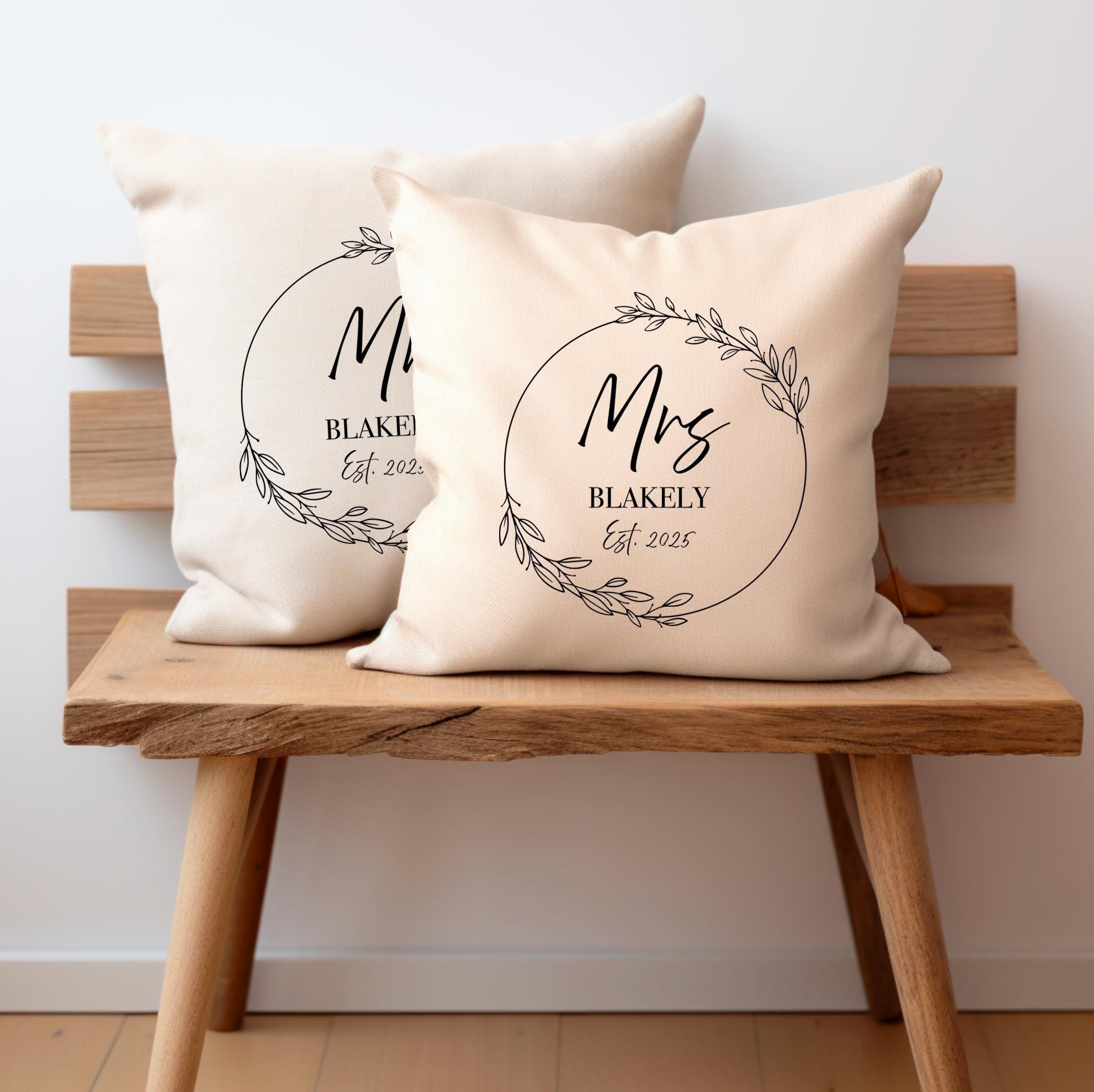 Personalised Mr and Mrs just married wedding car cushion gift, Couple wedding gift, Cushion wedding gift, Mr and Mrs wedding gift