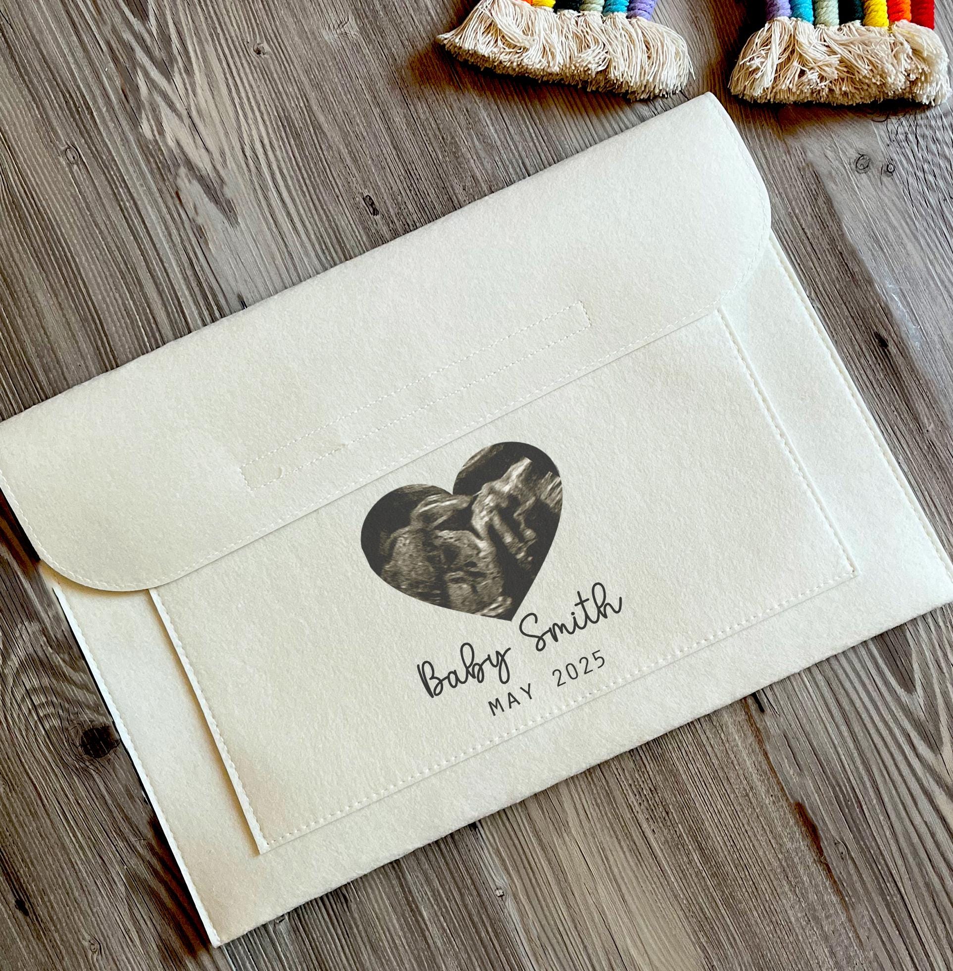 Personalised baby scan pregnancy notes birth folder, Personalised baby notes scan photo keepsake folder, Pregnancy birth scan notes folder