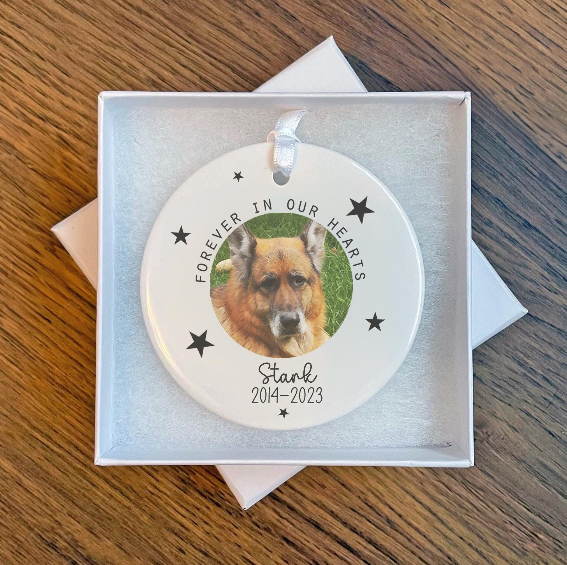 Personalise photo bereavement in loving memory pet Christmas tree decoration christmas eve box personalised santa sack first christmas gift