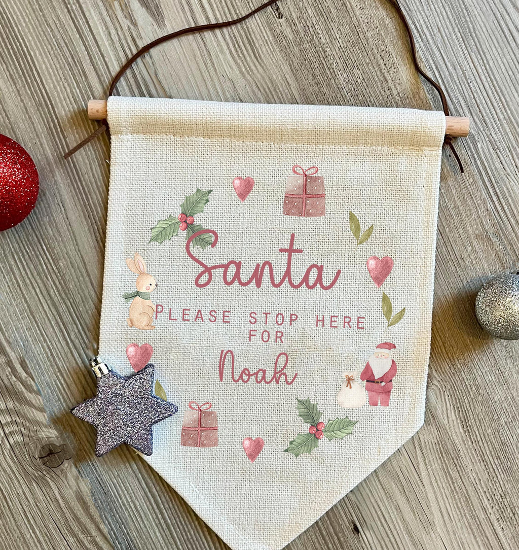 Personalised Christmas gingerbread man sign, christmas eve box, personalised santa sack, first christmas gift, christmas sign