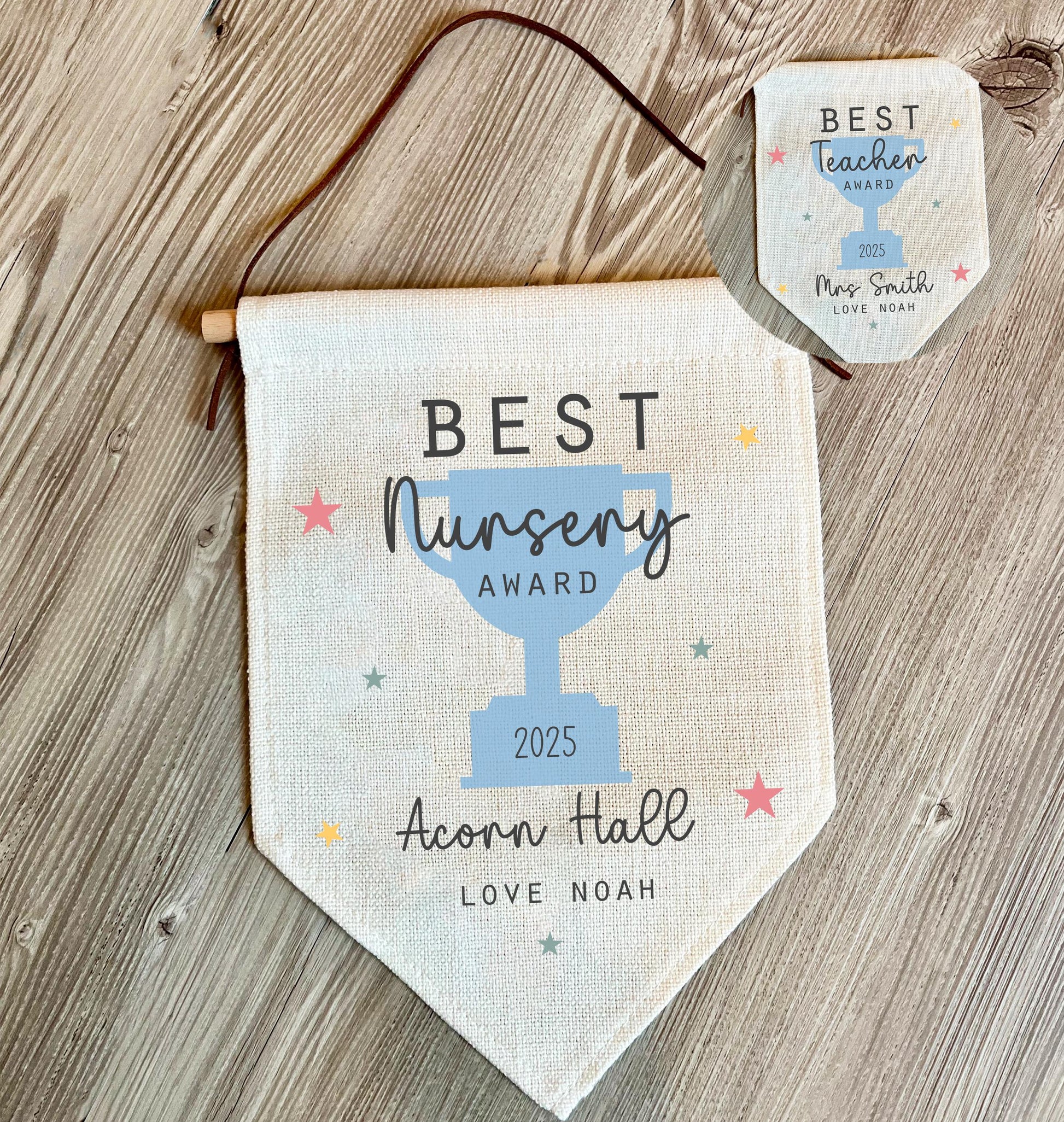 Personalised best nursery award hanging banner, Personalised teacher gift, Personalised best preschool award hanging banner gift