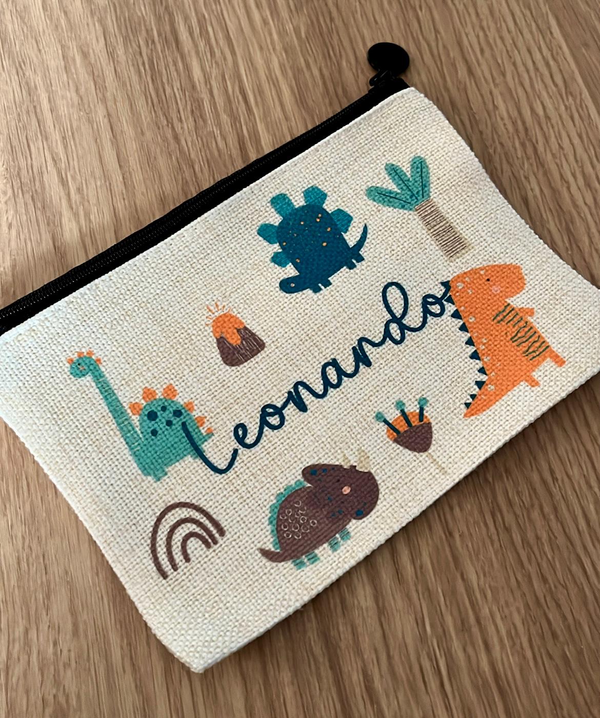 Personalised  childrens dinosaur pencil case, Personalised Jungle animal pencil case, Personalised digger pencill case, Back to school