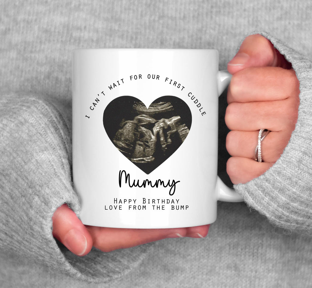 Personalised mummy birthday love from bump mug, Worlds best mum mug, Personalised mothers day mug, Baby scan mummy bday mug