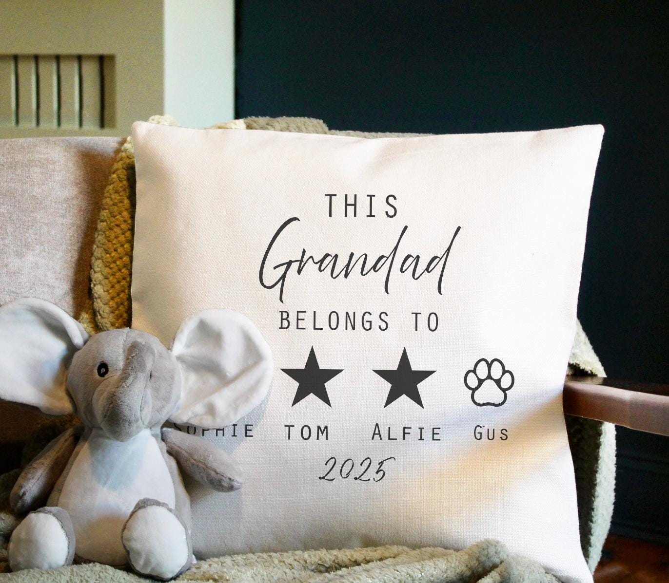 Personalised grandad cushion, Personalised grandpa cushion, Personalised gift for grandad, Personalised gift for grandpa, Gift fathers day