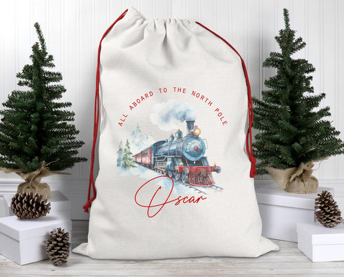 Christmas sack Personalised magic christmas train gift sack christmas eve box personalised santa sack first christmas gift