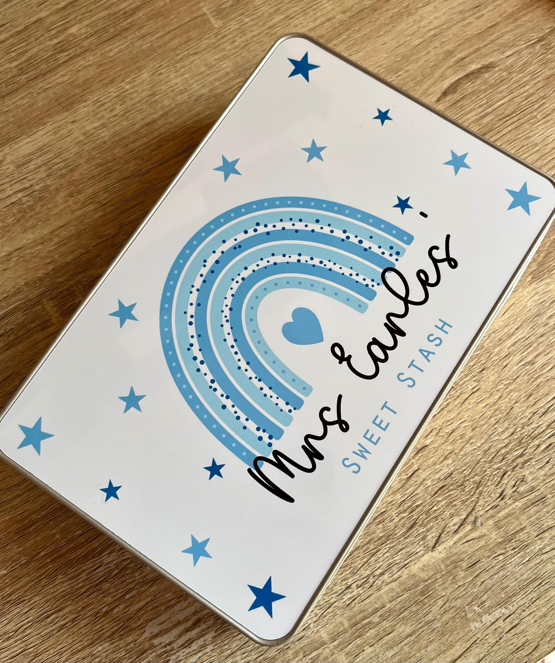 Personalised grandads treat tin gift, Personalised daddys treat tin gift, Custom fathers day treats and cakes tin, Birthday treats tin