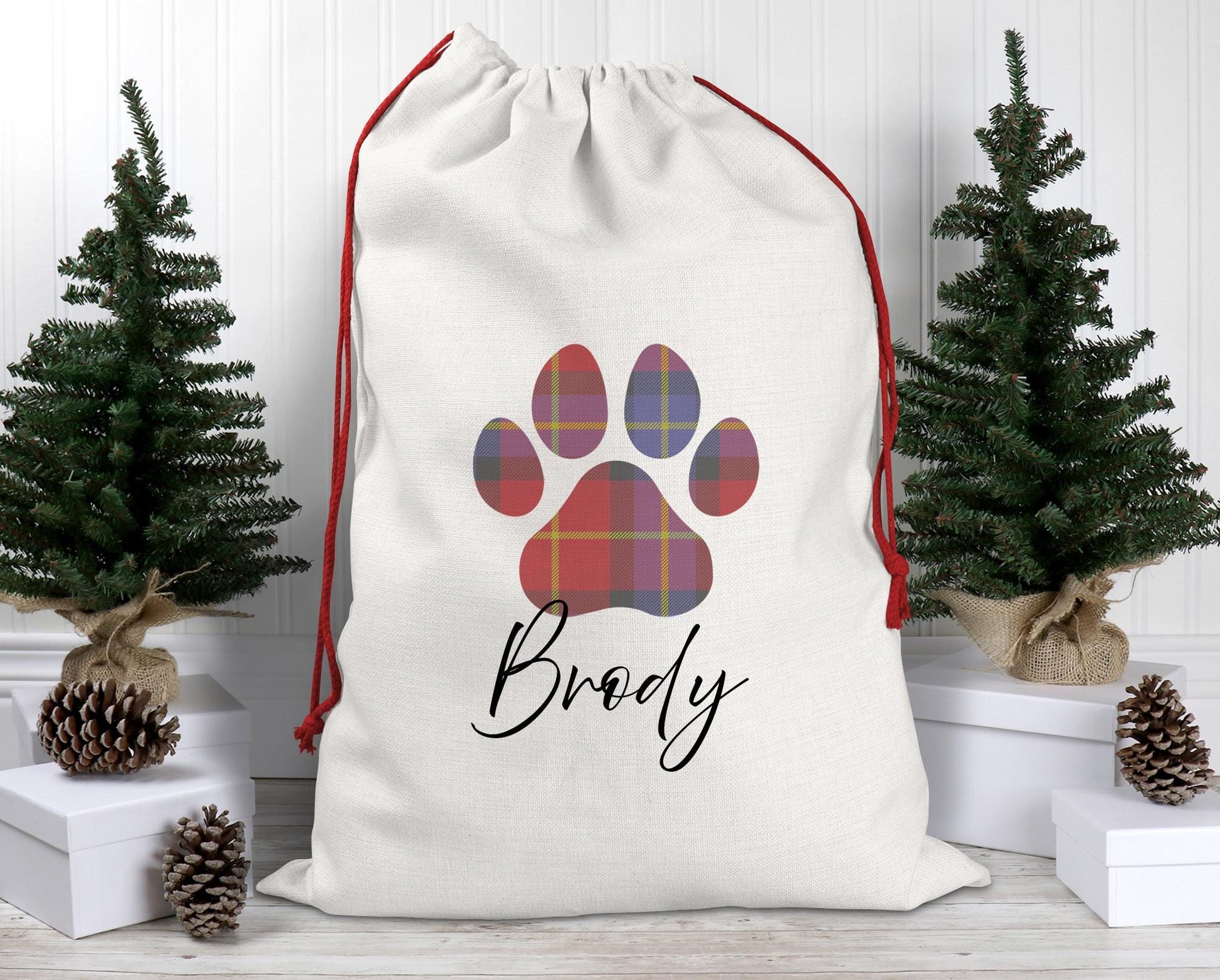 Personalised christmas special delivery from santa paws dog present sack christmas eve box personalised santa sack first christmas gift