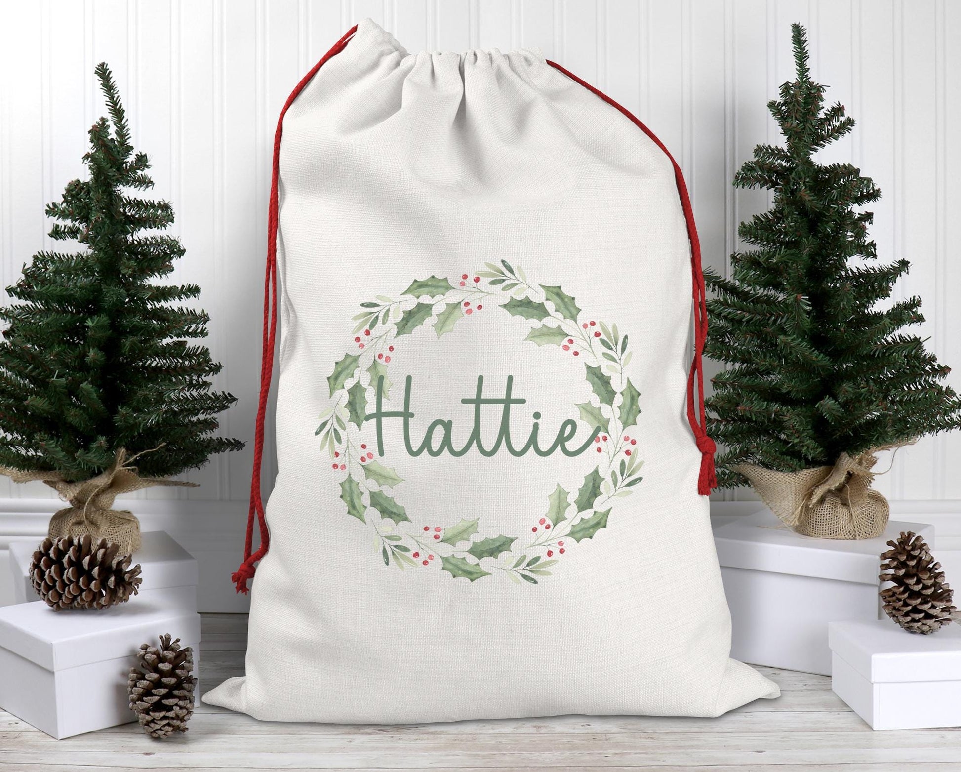 Personalised christmas santa present sack bag name on gift bag christmas eve box personalised santa sack first christmas gift