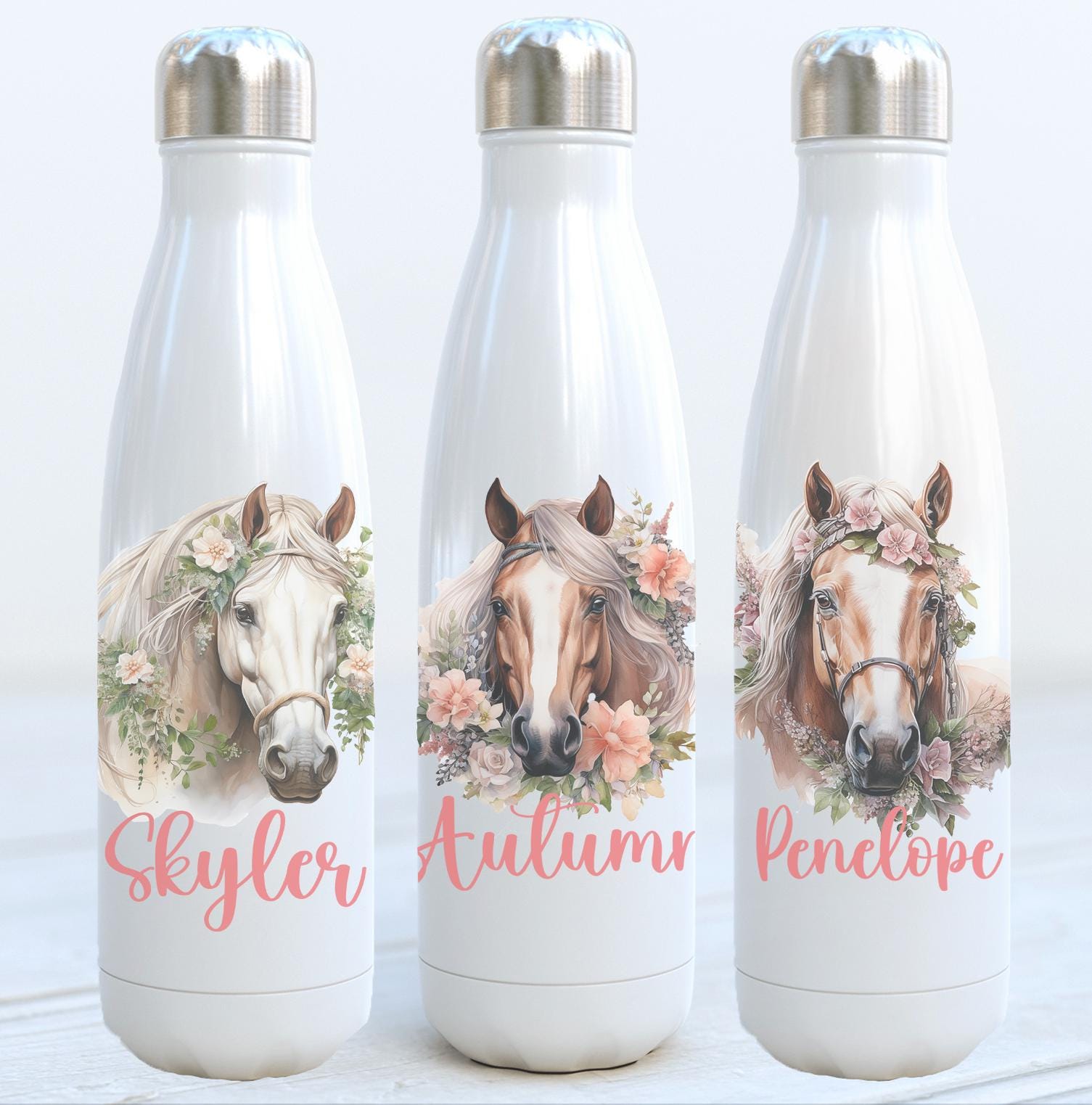 Personalised horse school water bottle, Horse water bottle, Back to school water bottle, Lunch bag water bottle