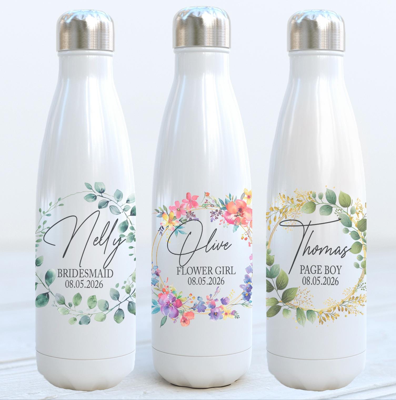 Personalised flower girl bridesmaid childrens bottle wedding  gift, Flower girl bottle, bridesmaid bottle, best man bottle, Page boy bottle