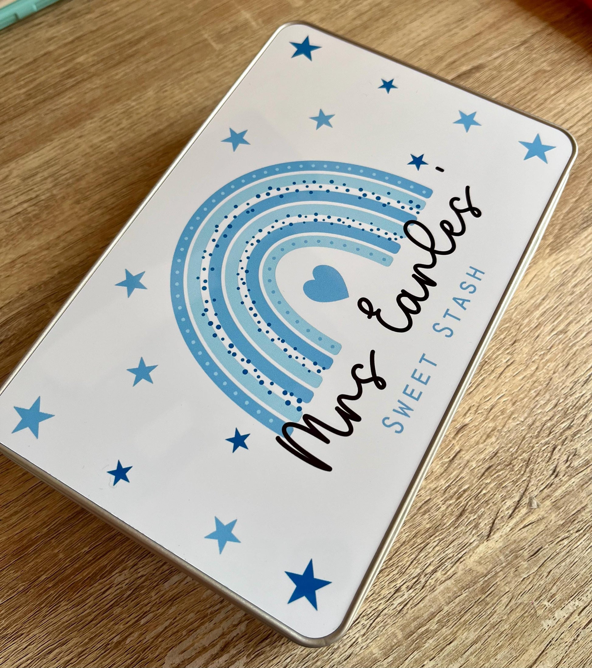 Personalised grandads treat tin gift, Personalised daddys treat tin gift, Custom fathers day treats and cakes tin, Birthday treats tin