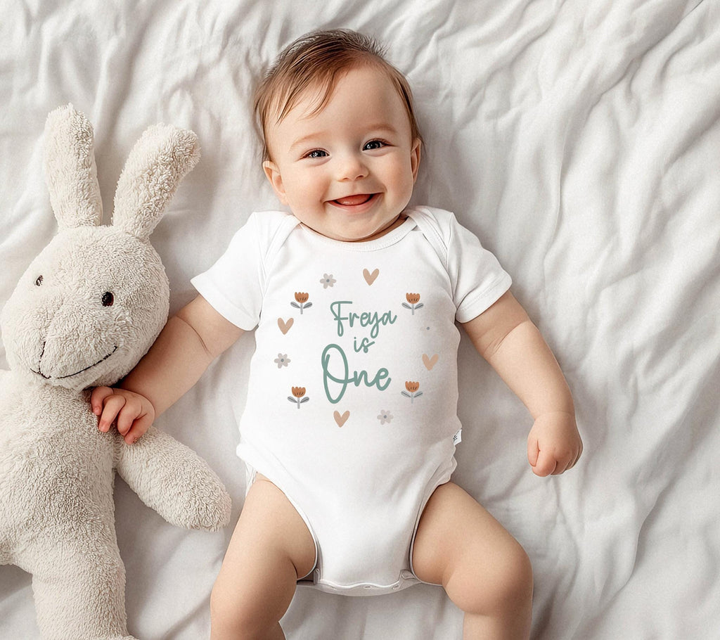 personalised first birthday boho flower girl baby vest , First birthday top , 1st birthday top , first birthday bib , 1st birthday baby vest