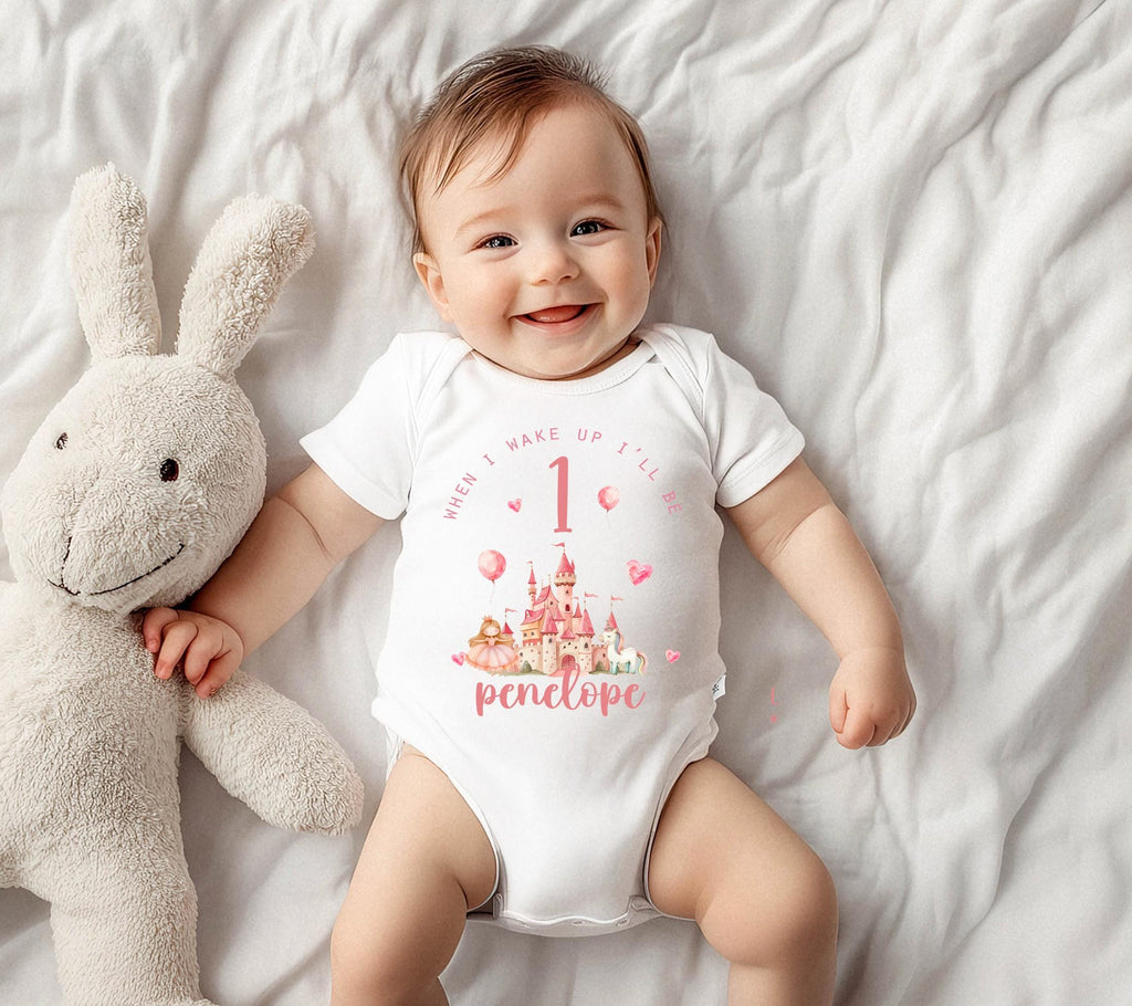 personalised first birthday princess baby vest, First birthday top, 1st birthday top, first birthday bib