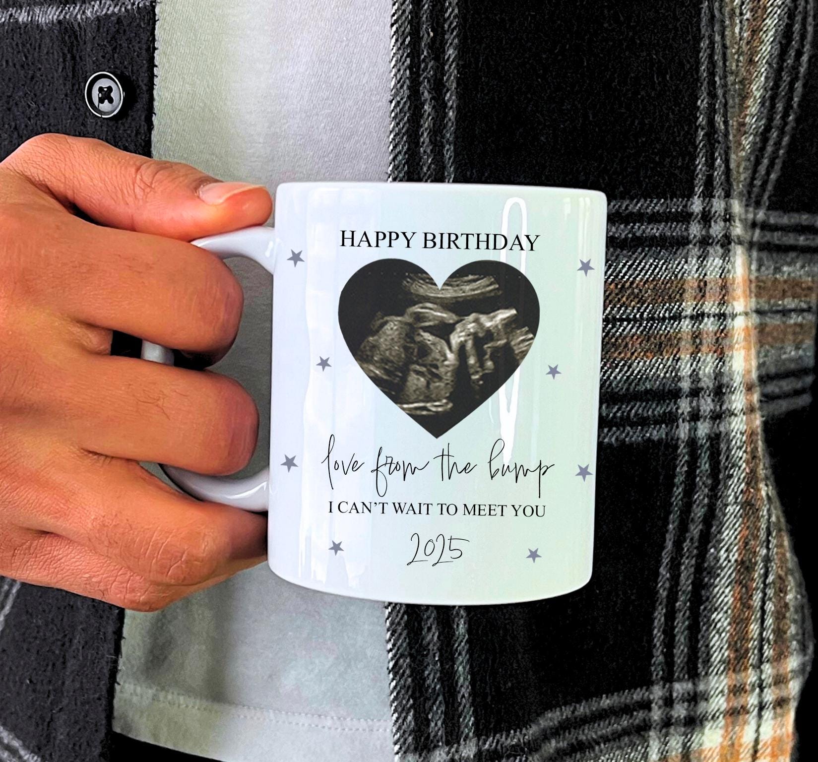 Personalised fathers day love from bump mug, Worlds best dad mug, Personalised first fathers day my, Baby scan fathers day mug