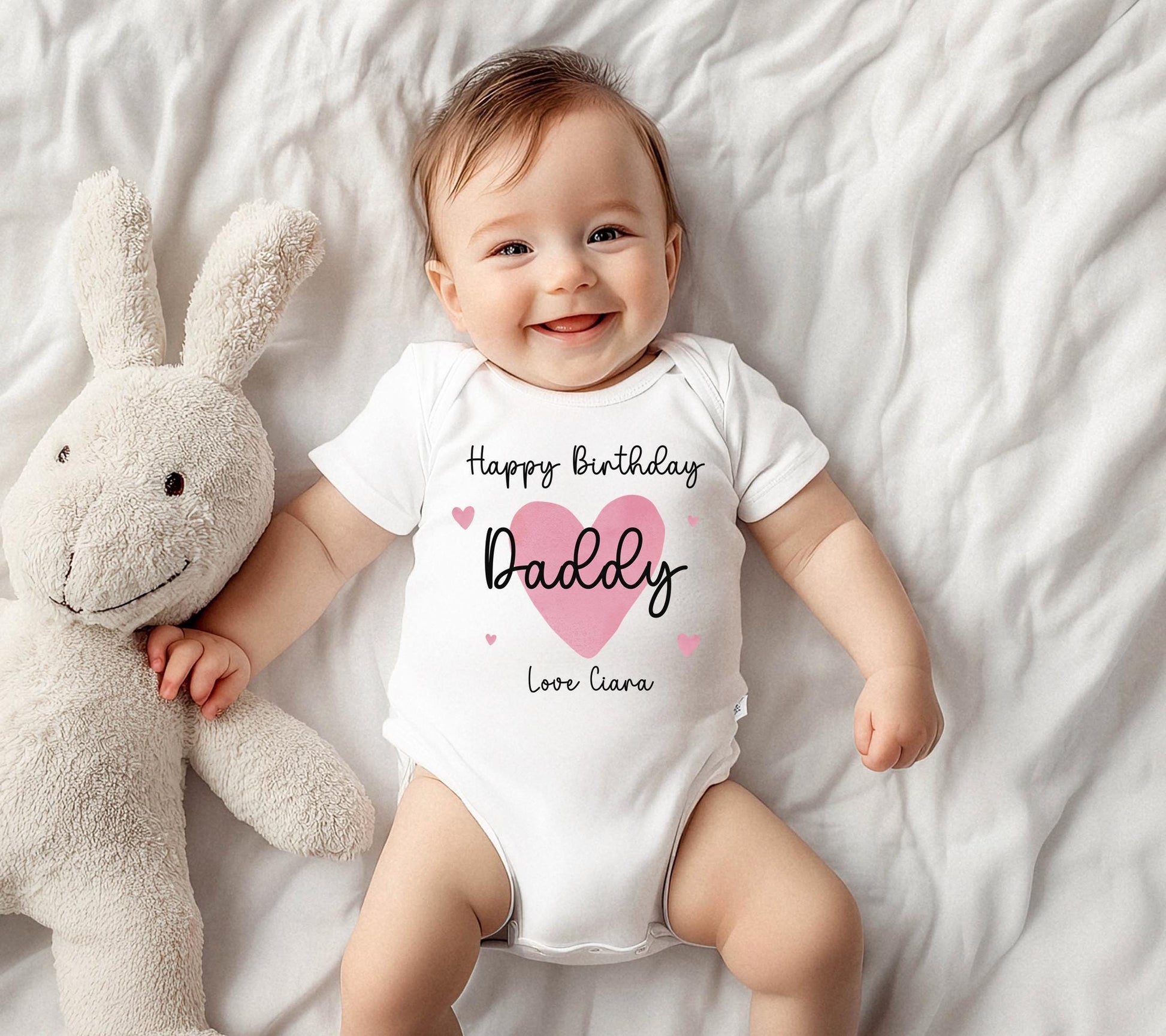 Personalised our first fathers day heart vest , baby clothes , Fathers day gift , first fathers day , Birthday gift , Best daddy vest
