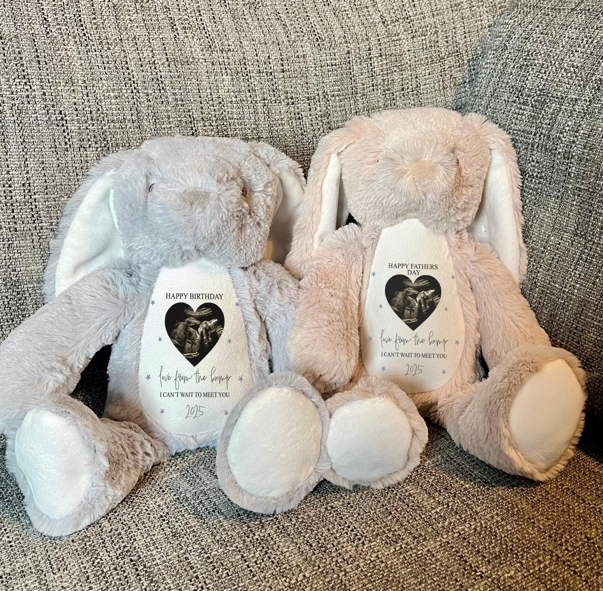 Personalised baby scan can't wait for our first cuddle love bump daddy fathers day birthday teddy gift