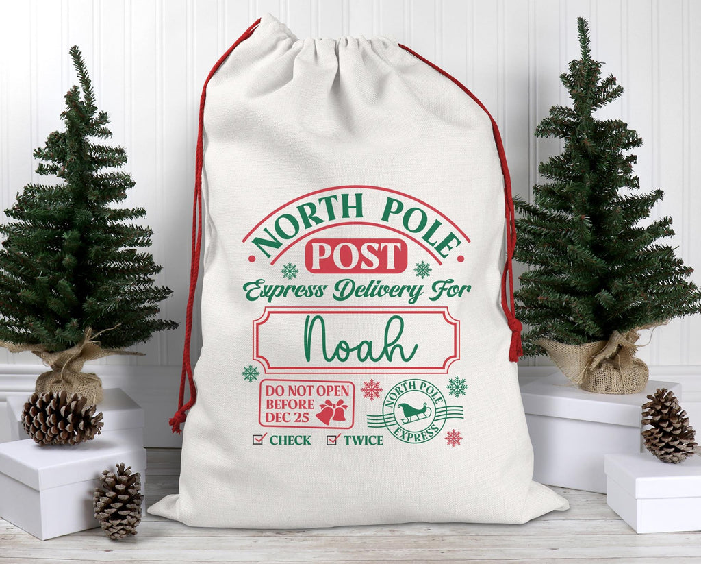 Personalised christmas santa  sack stocking christmas eve box personalised santa sack first christmas giftpersonalised christmas stocking