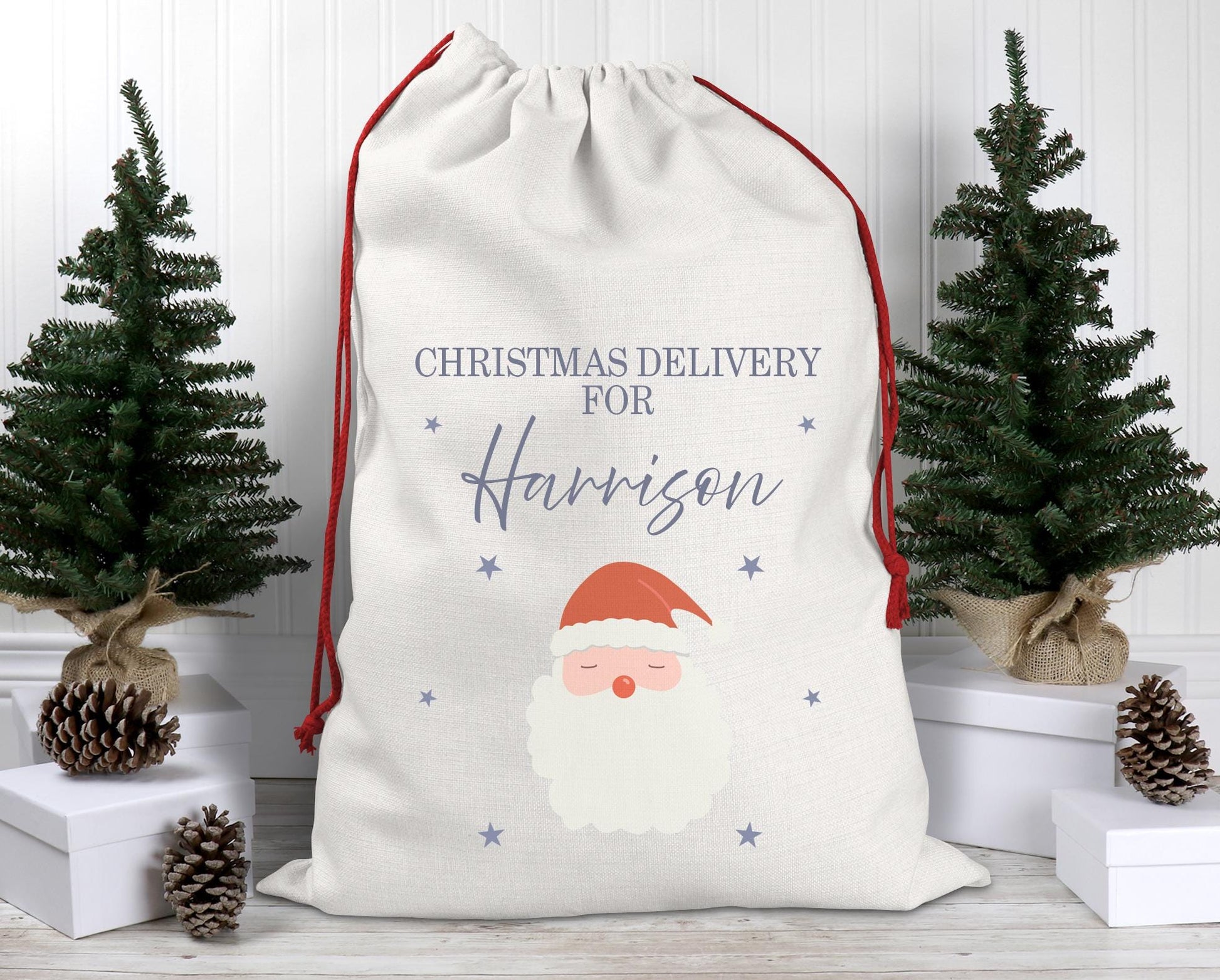 Personalised christmas santa present  sack, christmas eve box, personalised santa sack,  first christmas gift, xmas sack