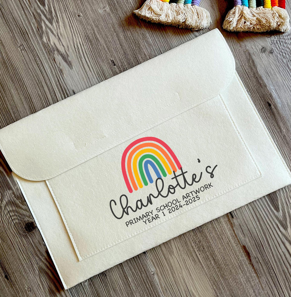 Nursery School Notes Folder , Teddy Bear Unisex , Personalised School Drawings , Art Work , Toddler Infant Document Folder , Cream Folder