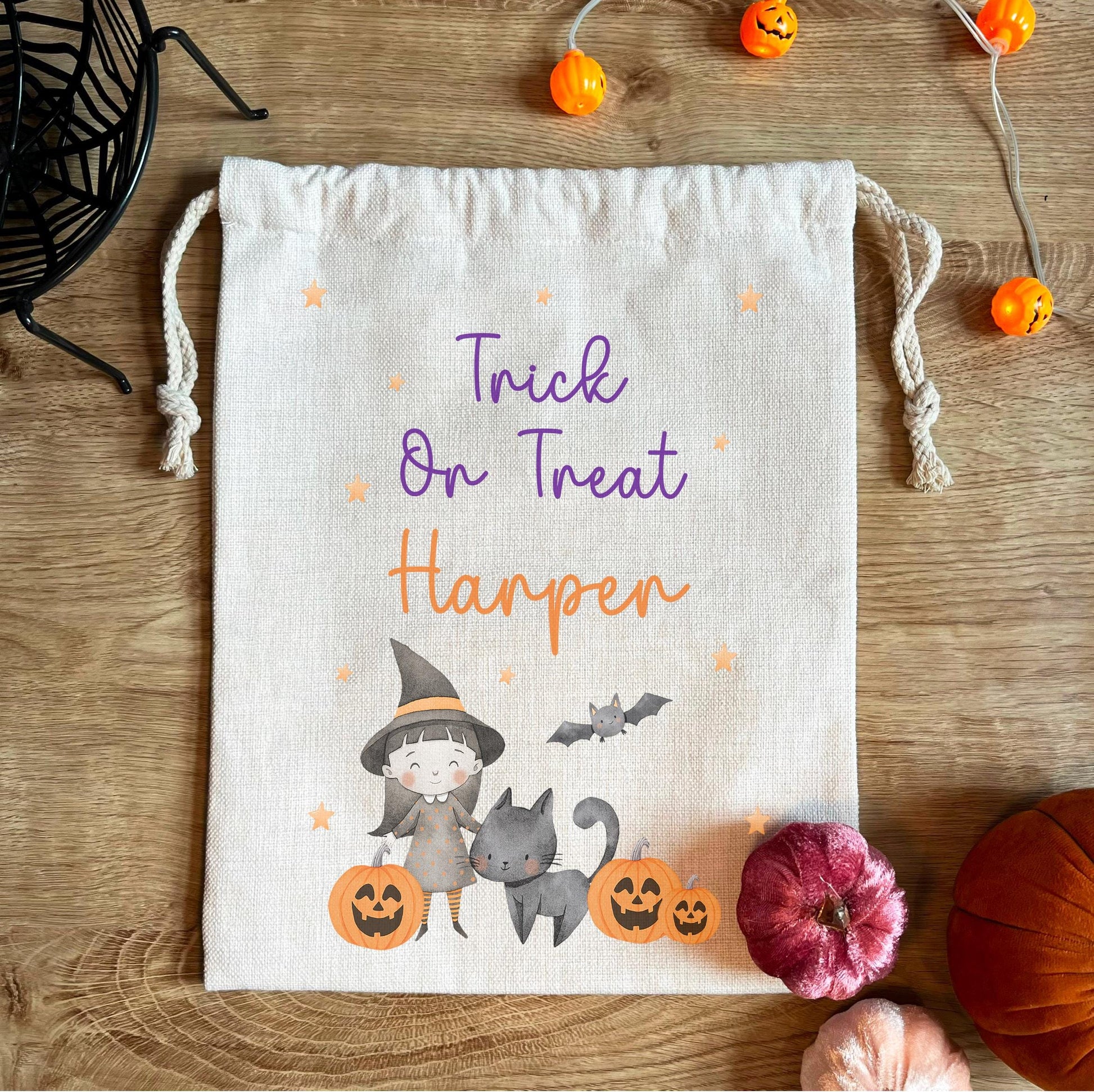 Personalised halloween frankinstein sack, Halloween custom trick or treat bag, Halloween sweet sack, Personalised trick or treat sack