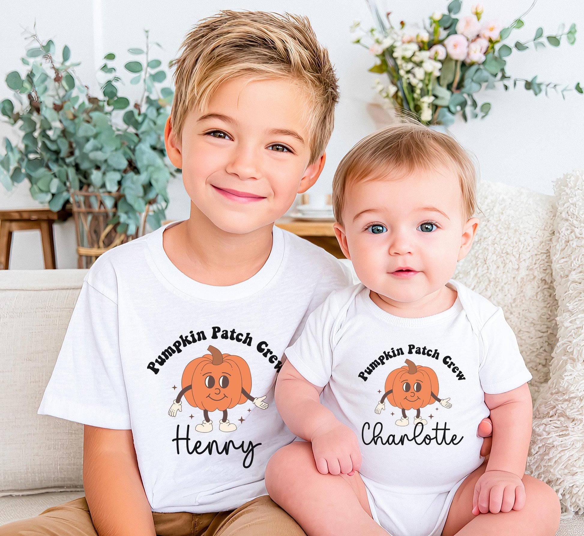 Personalised Retro Pumpkin Top , Personalised  Pumpkin Baby Vest , Halloween Outfit , Cutest Pumpkin Clothes , Groovy Pumpkin Top