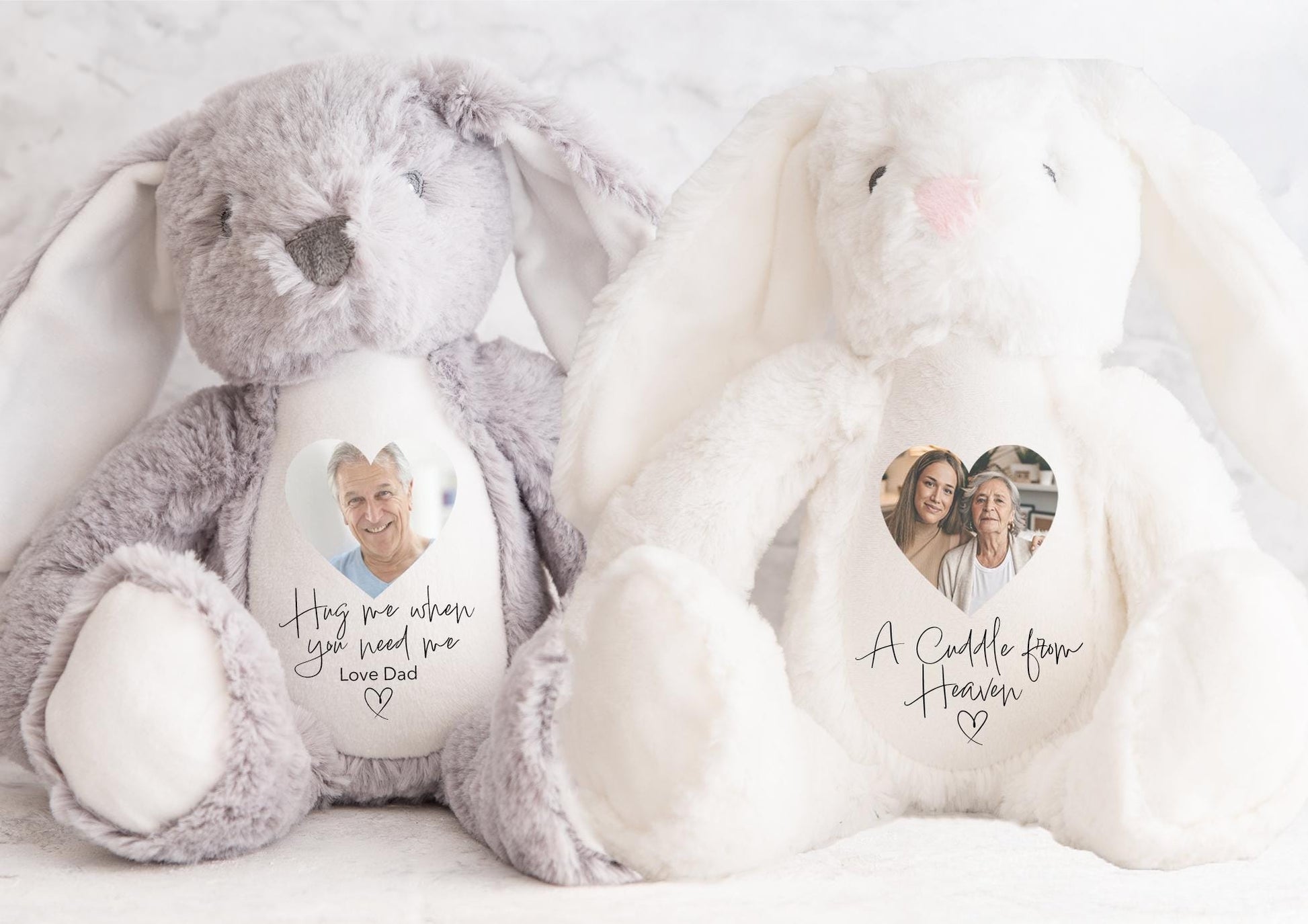 personalised memorial a cuddle from heaven bunny gift breavement teddy