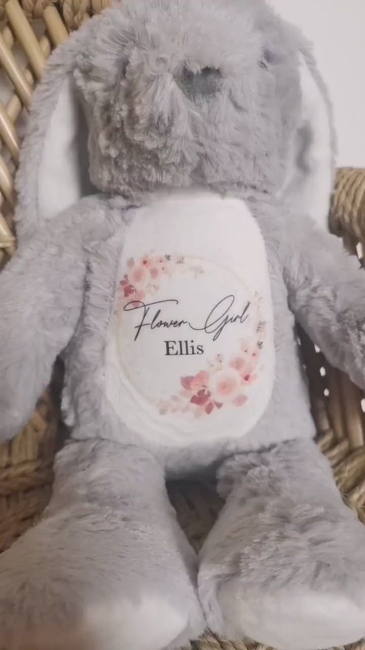 Personalised will you be our flower girl teddy, flower girl proposal, bridesmaid proposal, Bridal party shower gift, Flower girl bridal