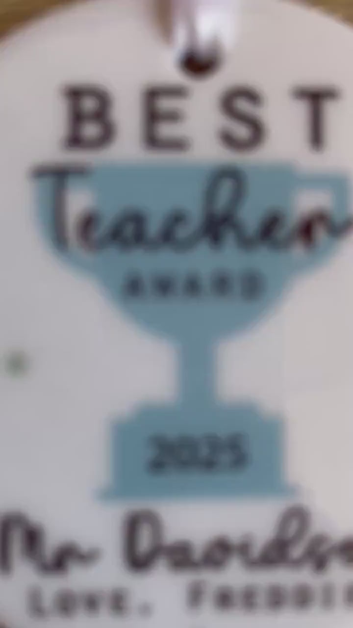 Personalised best teacher ceramic bauble gift, Teacher appreciation bauble gift, Best headteacher bauble gift, Best teacher trophy gift